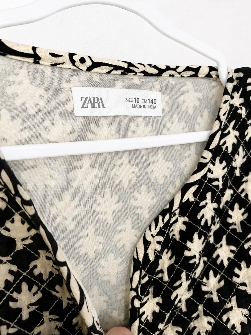 Zara Girls Boho Block Print Tiered Dress Size 10 NWOT Long Sleeve